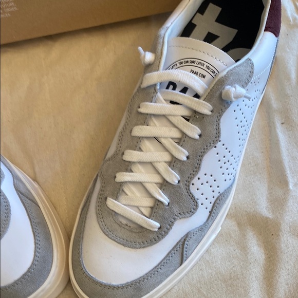 P448 Woman White and Gray Sneakers - Picture 2 of 5